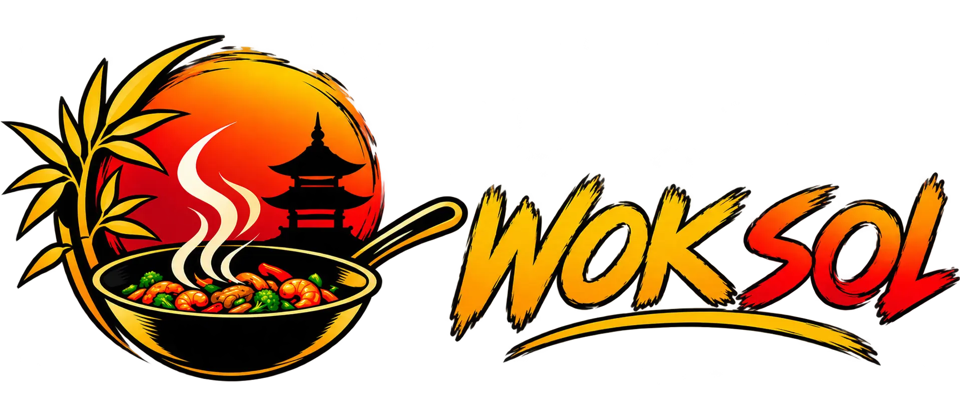 Logotipo Wok Sol en estilo pincel